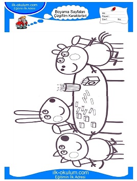 Çocuklar İçin Peppa Pig Boyama Sayfaları 